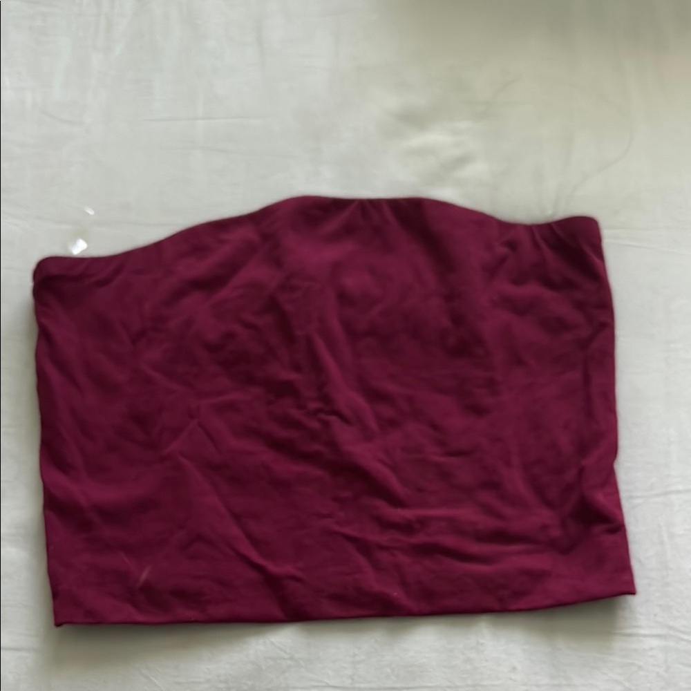Active Basic Red Strapless Bustier Top